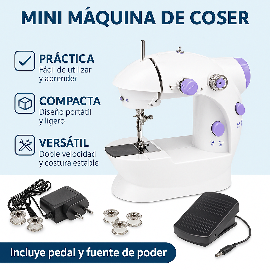 Mini Máquina de Coser Portátil - Práctica, Compacta y Versátil