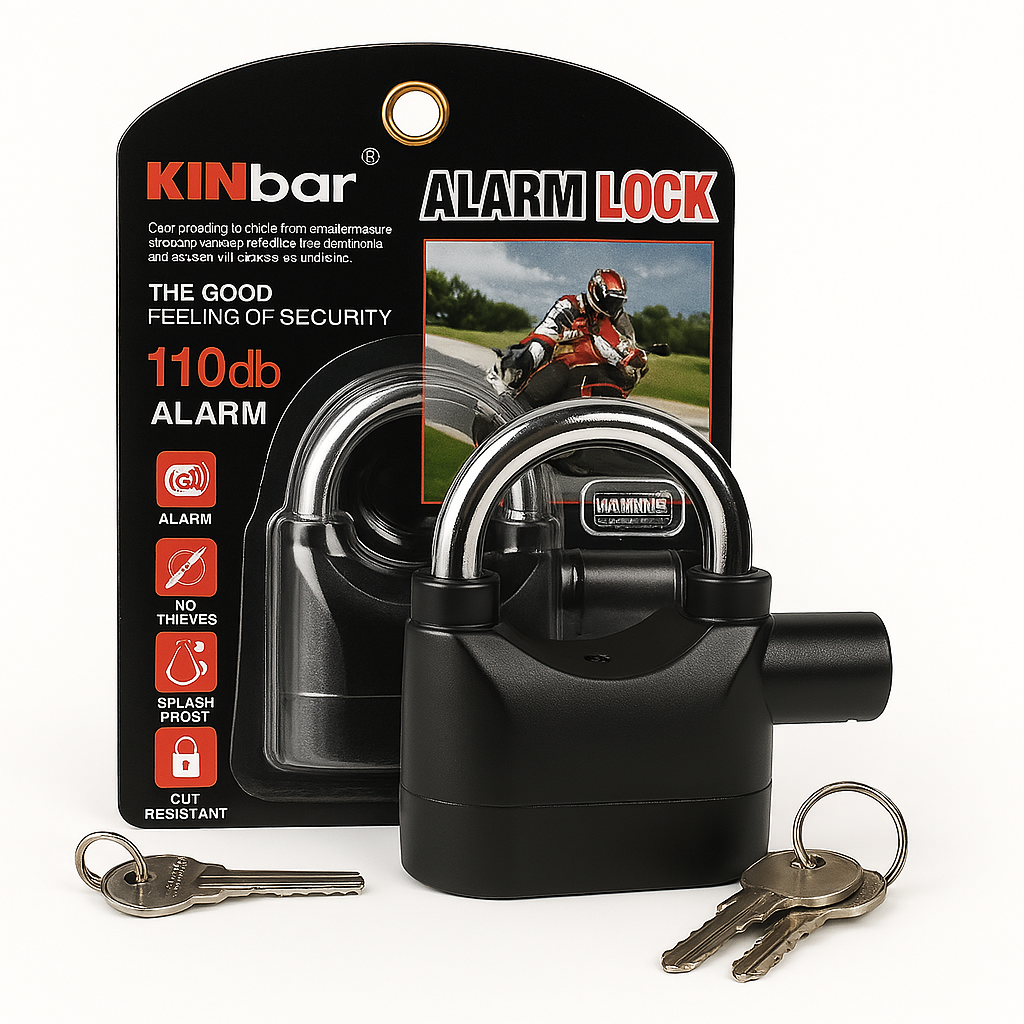 Candado con Alarma para Moto Kinbar – Máxima Seguridad con Alerta Sonora de 110dB
