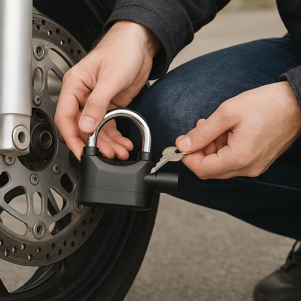 Candado con Alarma para Moto Kinbar – Máxima Seguridad con Alerta Sonora de 110dB