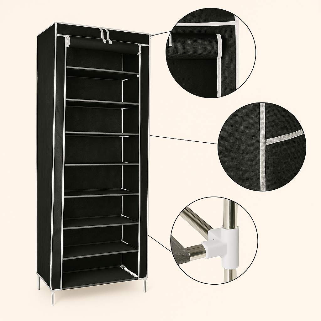 Zapatero de 9 Niveles con Tela – Organización Inteligente para tu Hogar