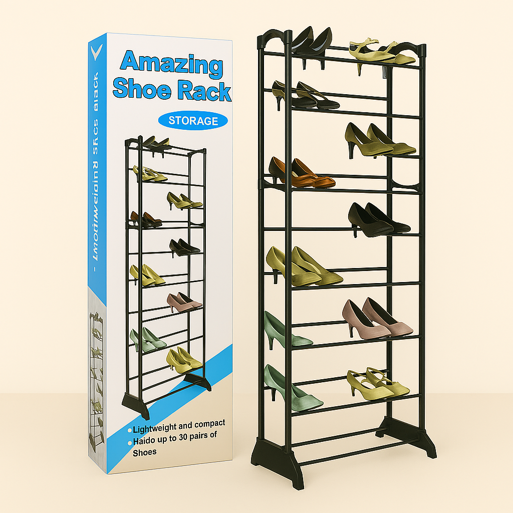 👟 Zapatera Vertical de 30 Pares – Ahorra Espacio con Estilo 🧺