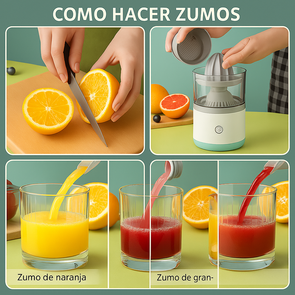 🍊🔋 Exprimidor Automático Recargable Portátil – Saca Jugos de Naranja