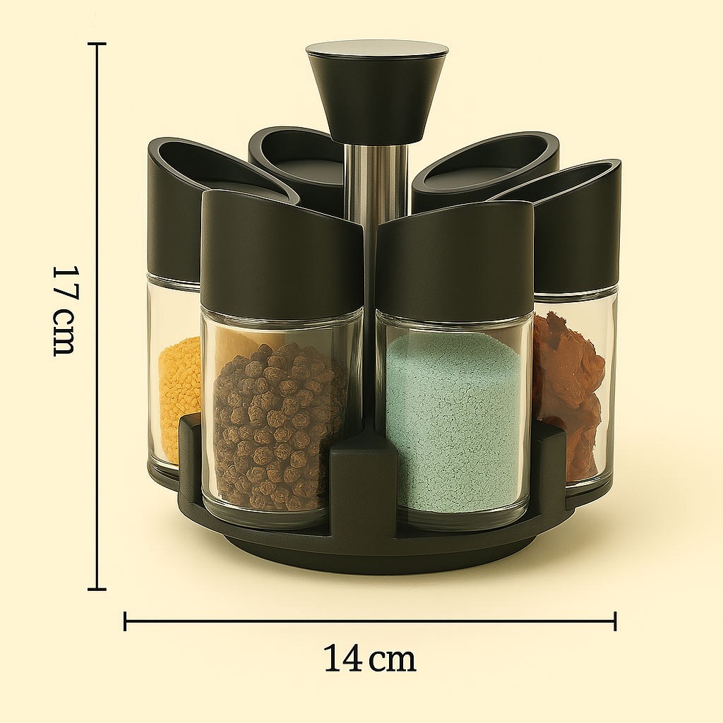 🧂🔄 Condimentero Giratorio para Especias – Organizador de Cocina x6 Frascos