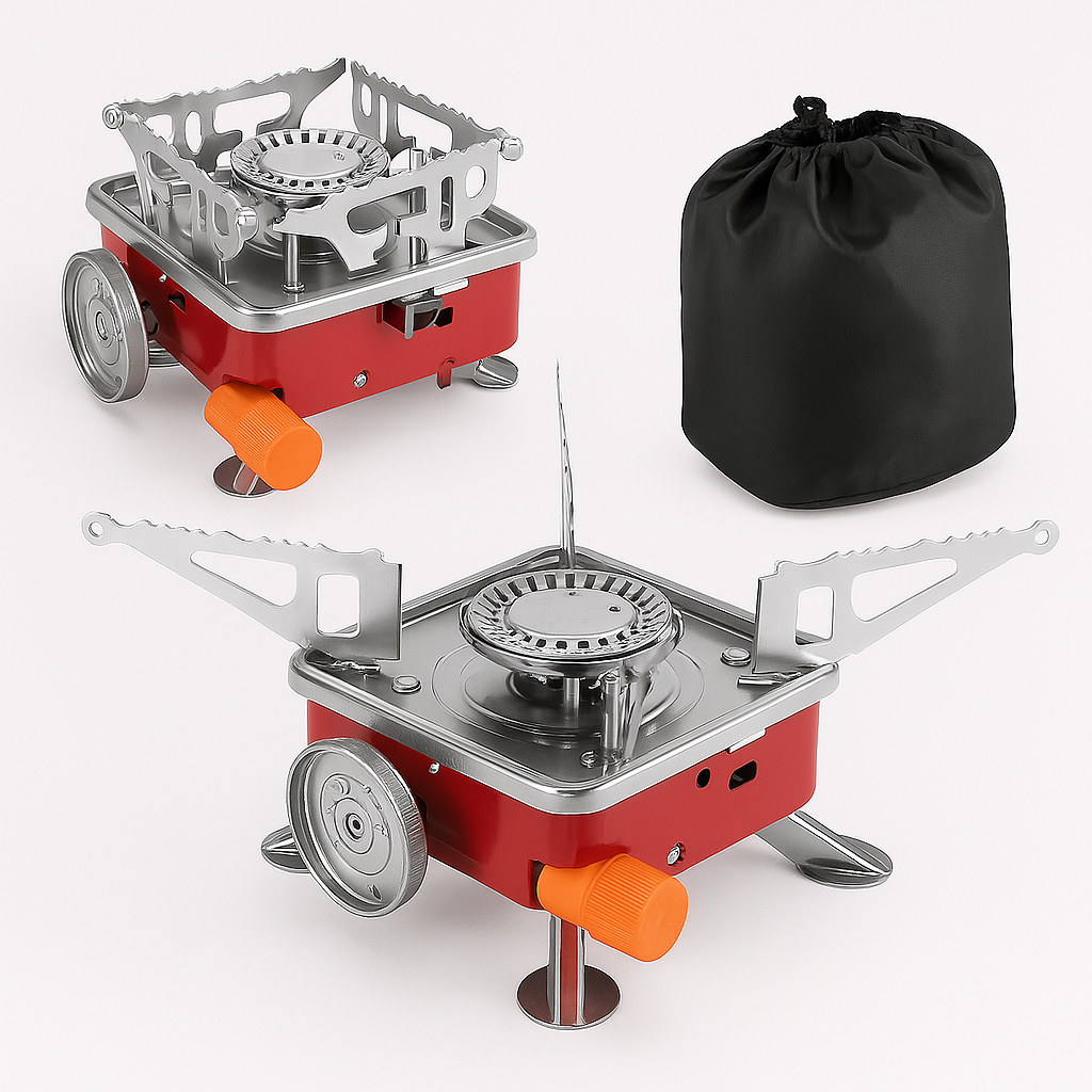 🔥🏕️ Estufa Portátil Plegable en Acero Inoxidable – Ideal para Camping, Caza y Picnic