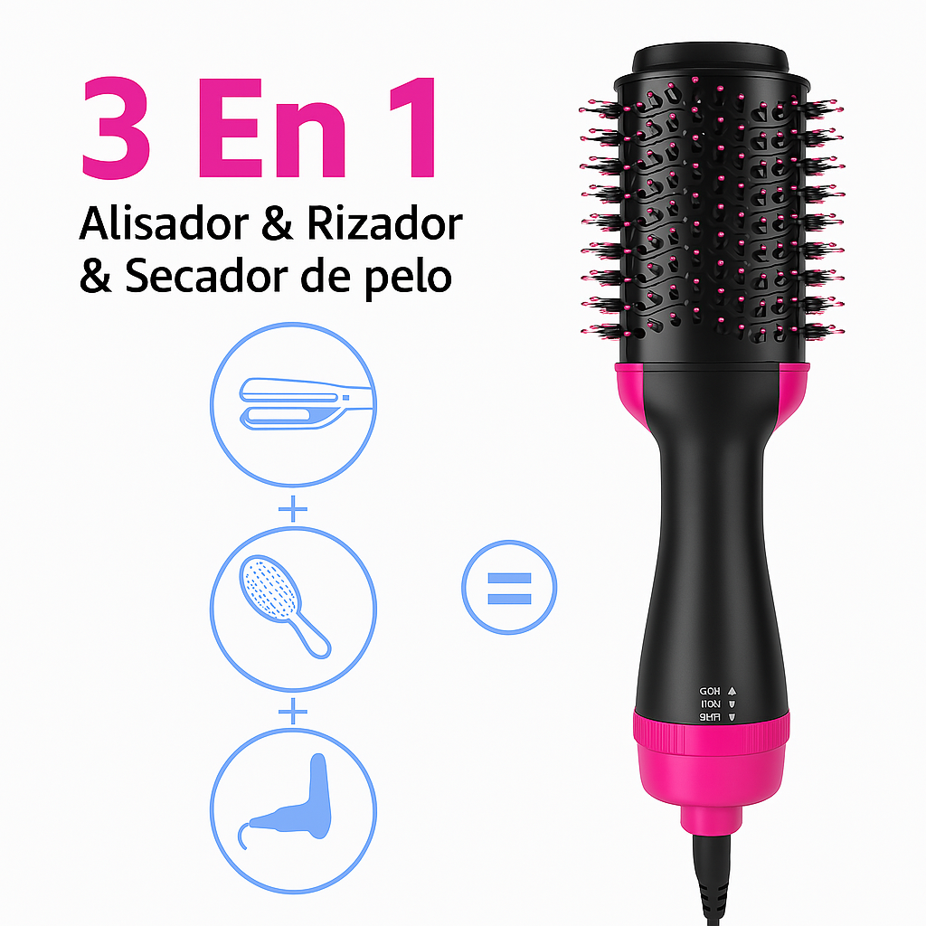 💁♀️ Cepillo Secador de Aire Caliente One-Step – Seca, Alisa y Da Volumen en Minutos