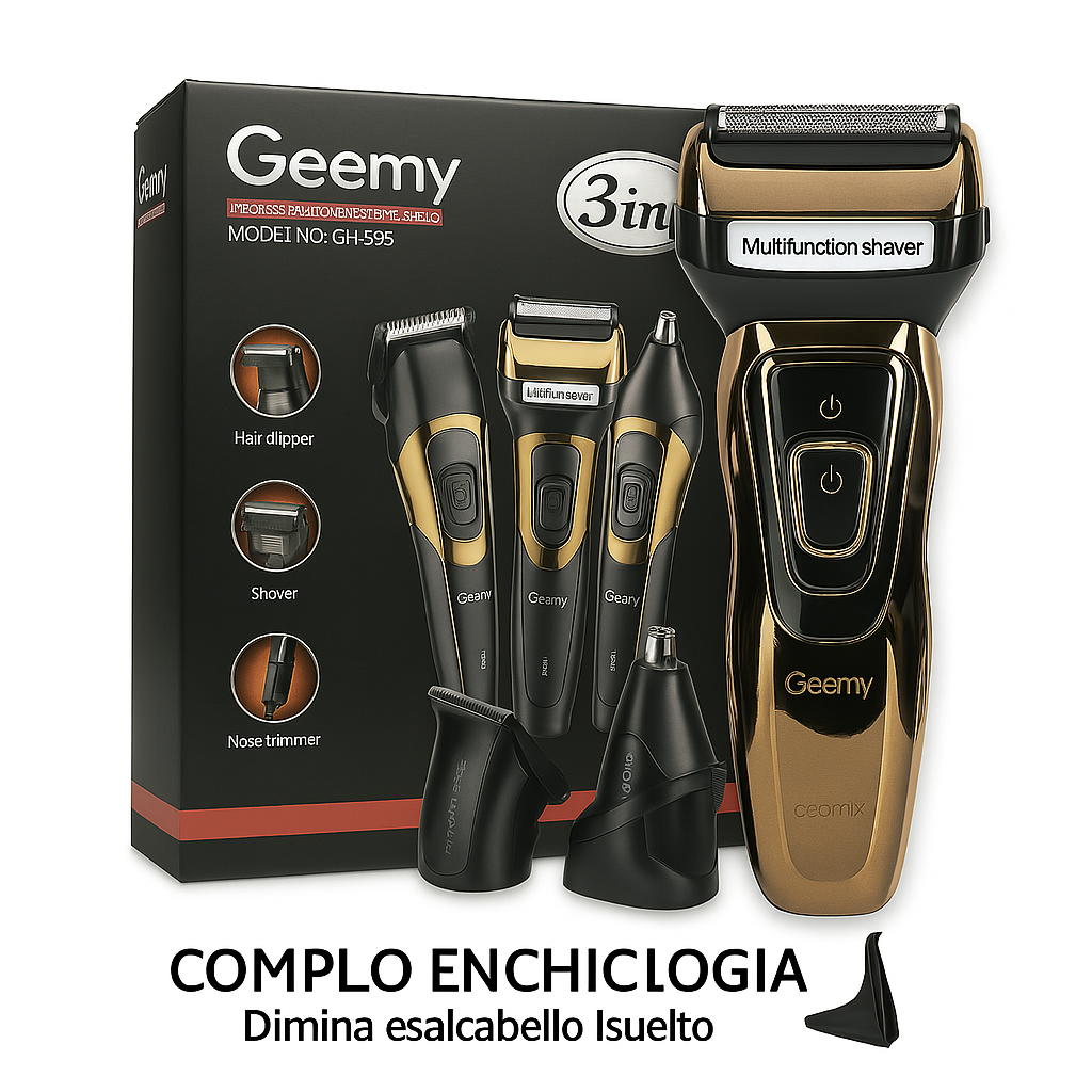🧔♂️ Máquina Afeitadora y Cortadora de Pelo Geemy GM-595 – Estilo Profesional en Casa