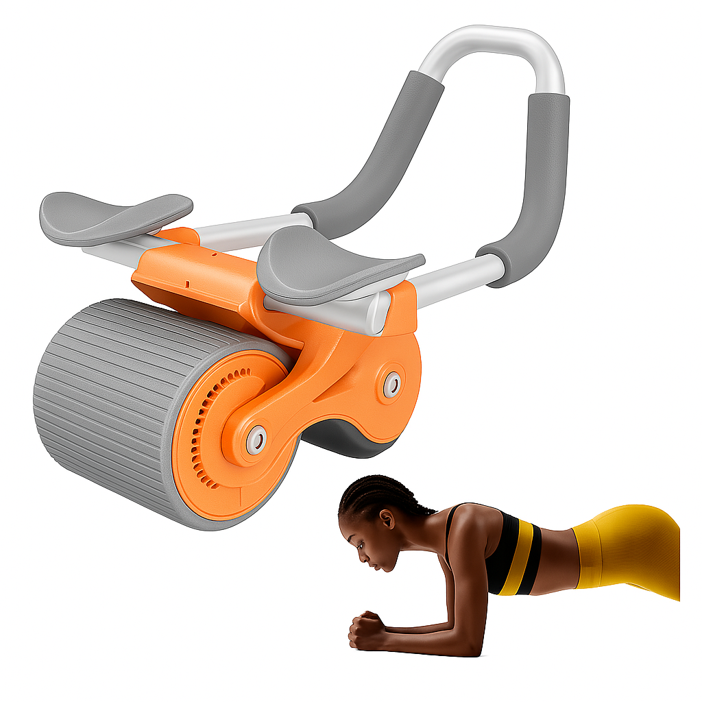 💪 Rueda Abdominal con Rebote Automático + Temporizador 🧡 – ¡Entrena tu core como un pro! 🔥