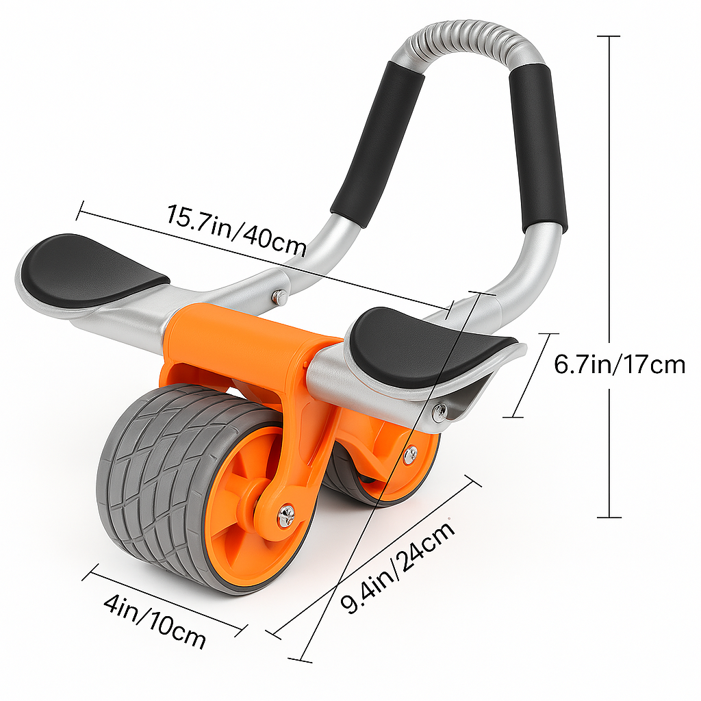 💪 Rueda Abdominal con Rebote Automático + Temporizador 🧡 – ¡Entrena tu core como un pro! 🔥