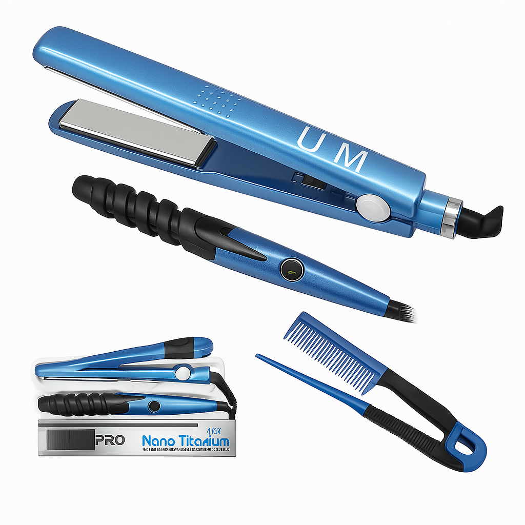 Combo Nano Titanium – Plancha, Peine y Rizador 🔥