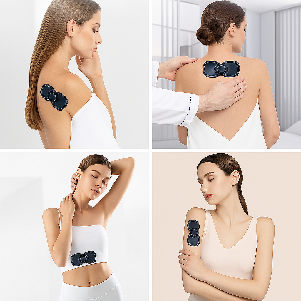 🌟 Mini Parche Masajeador Eléctrico Corporal Portátil – Relajación y Bienestar al Alcance de tu Mano