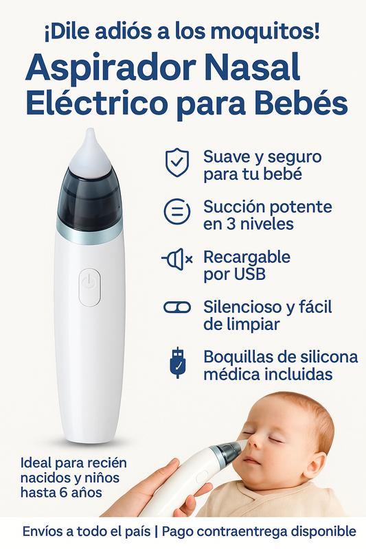 👶💨 Aspirador Nasal Eléctrico para Bebés – Suave, Seguro y Recargable