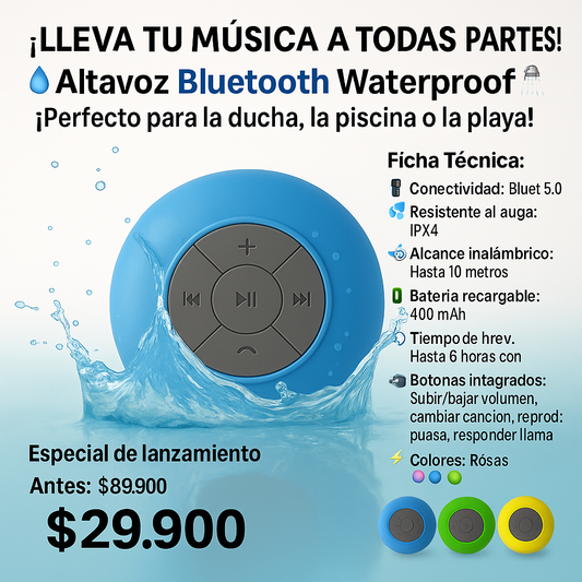 💦 Parlante Bluetooth  Para Ducha Waterproof
