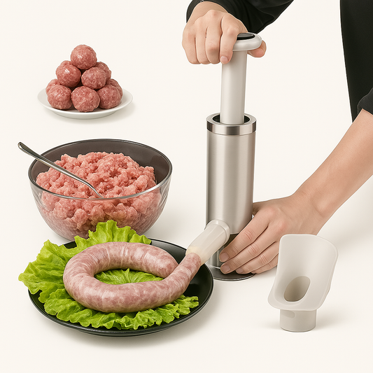 🌭💪 Máquina Embutidora Manual 2 en 1 – Para Carne y Salchichas