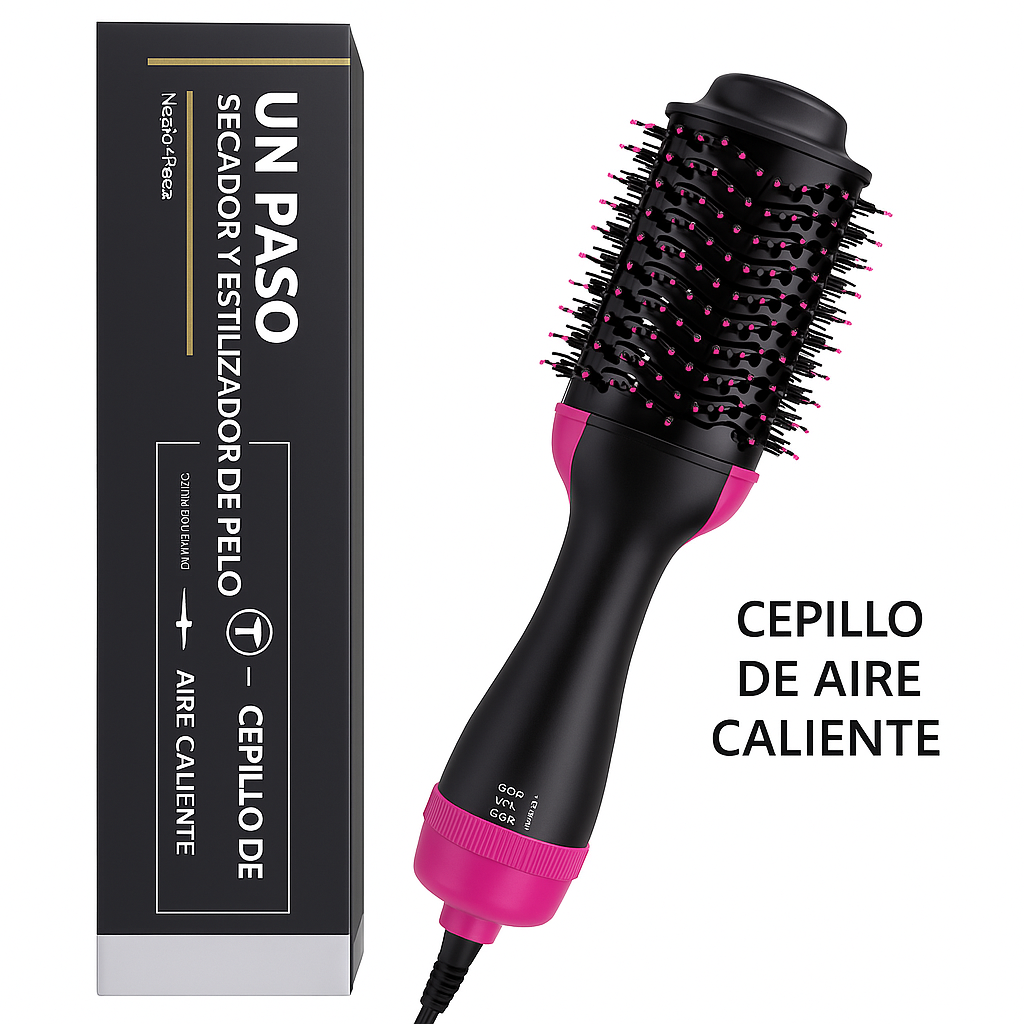 💁‍♀️ Cepillo Secador de Aire Caliente One-Step – Seca, Alisa y Da Volumen en Minutos