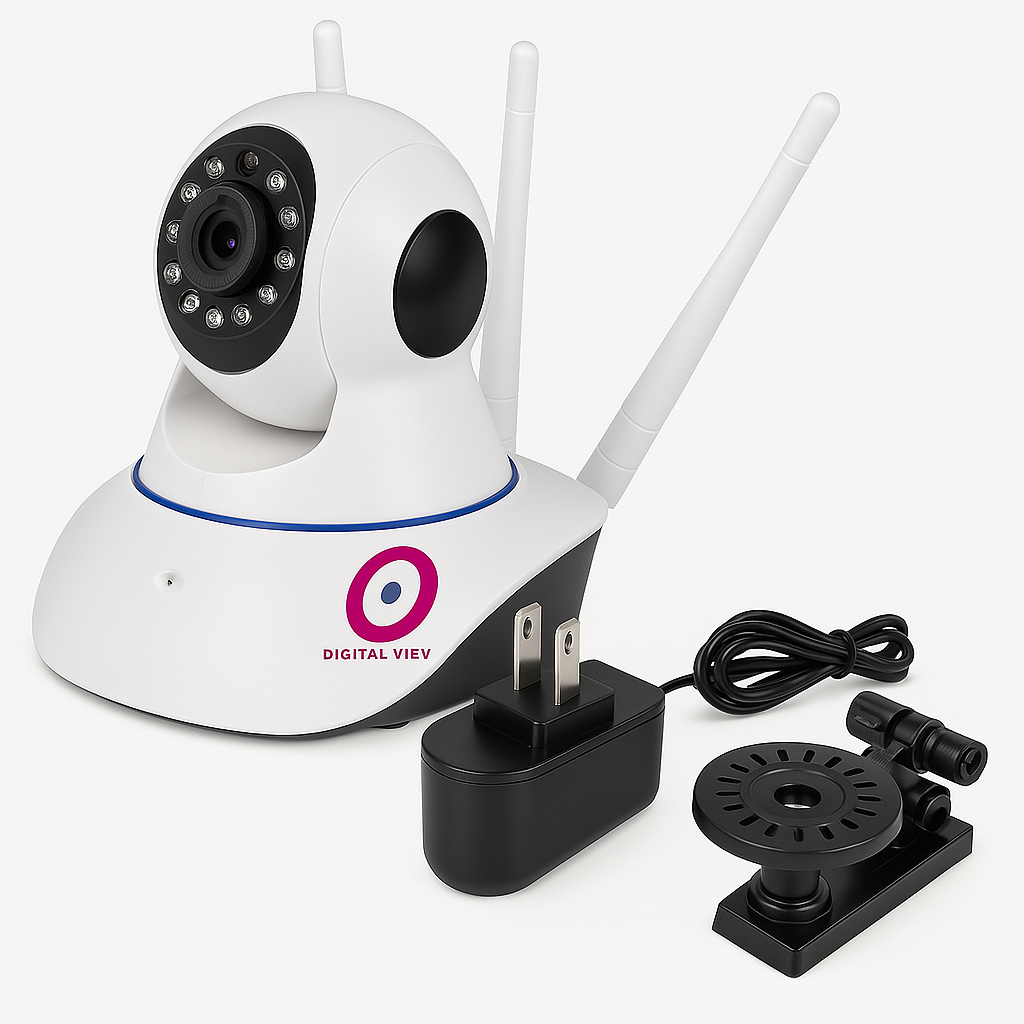 Cámara de Seguridad IP WiFi Robótica – 3 Antenas | Visión Nocturna 360°